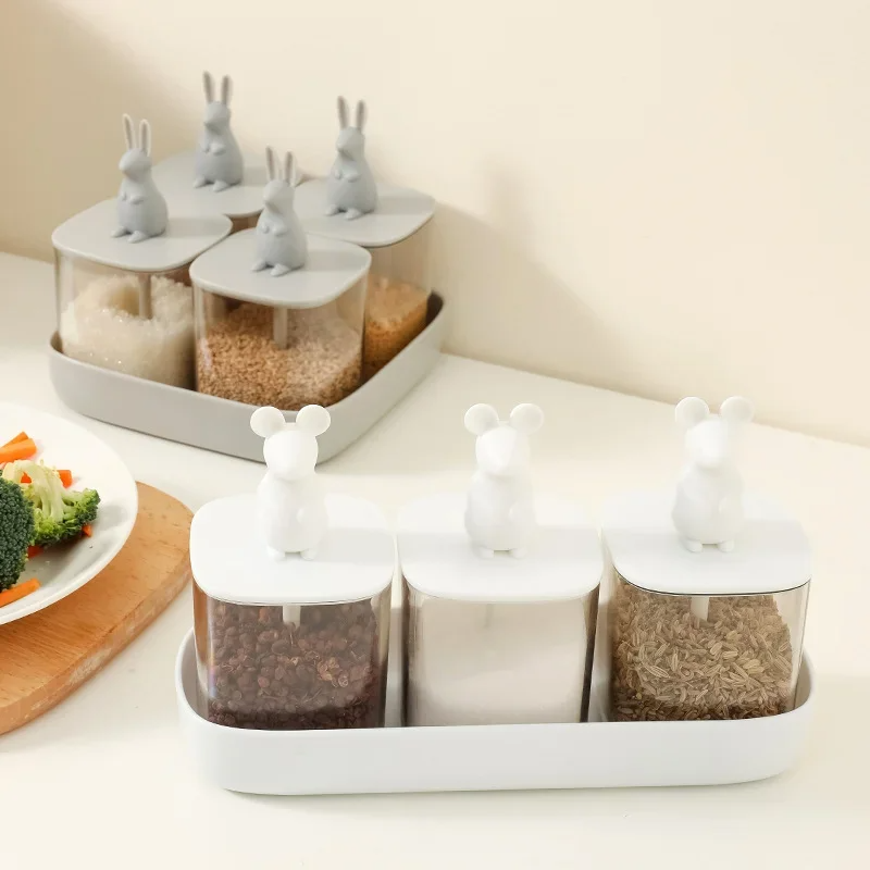 Kitchen Seasoning Jar Box Seasoning Case Sugar Bowl