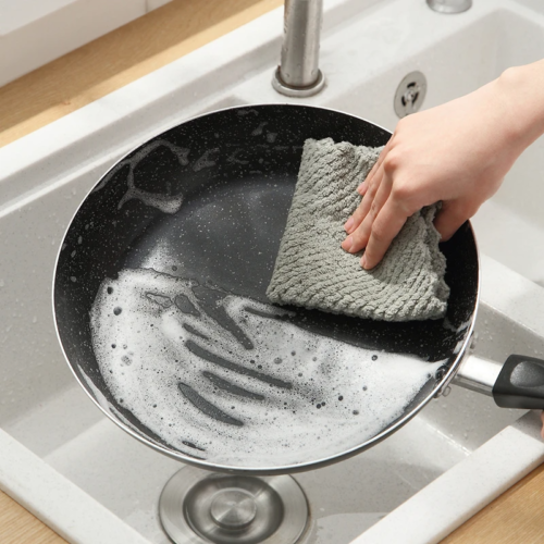 New 10PCS Microfiber Non-stick Oil Absorbent DishCloth